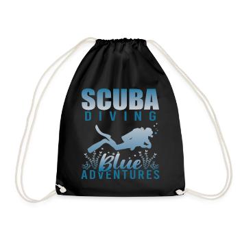 Scuba Diving, Scuba Diving, Holiday Sea Diver - Drawstring Bag - black - Front