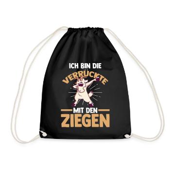 Ziege Ziegenbauer Bauernhof Landwirt Bauer Ziegen - Turnbeutel - Schwarz - Vorne