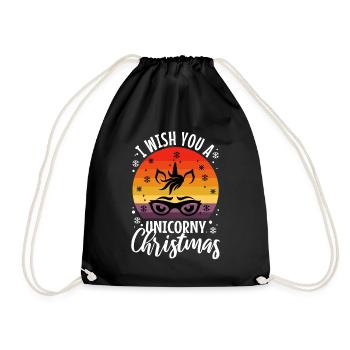 Je vous souhaite un Noël de Licorne - Sac de sport léger - noir - Devant