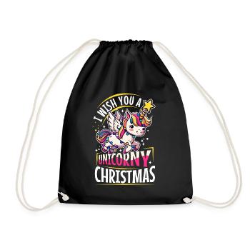 Je vous souhaite un Noël de Licorne - Sac de sport léger - noir - Devant