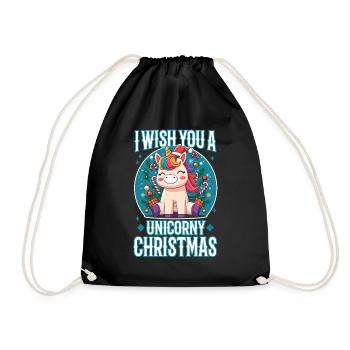 Je vous souhaite un Noël de Licorne - Sac de sport léger - noir - Devant