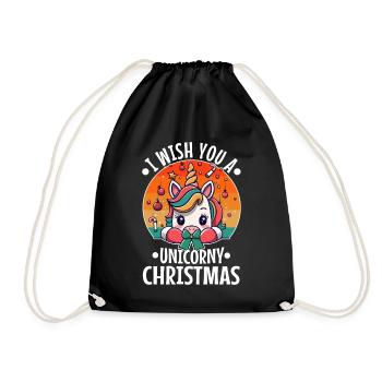 Je vous souhaite un Noël de Licorne - Sac de sport léger - noir - Devant