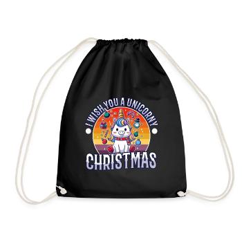 Je vous souhaite un Noël de Licorne - Sac de sport léger - noir - Devant