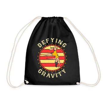 Circus, Aerial Silks, Aeralist, Acrobatics, Trapeze - Drawstring Bag - black - Front