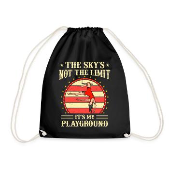 Circus, Aerial Silks, Aeralist, Acrobatics, Trapeze - Drawstring Bag - black - Front