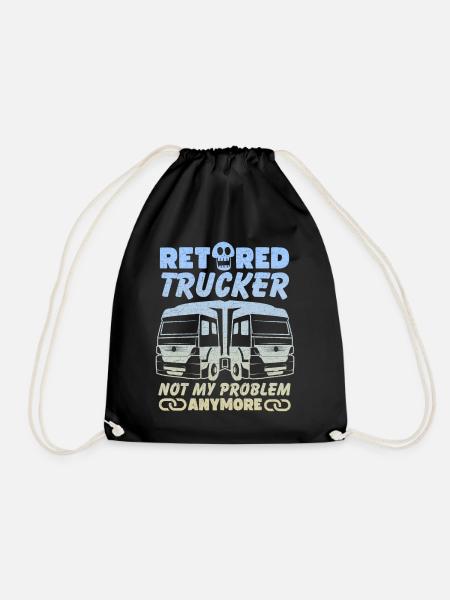 Lustiger Trucker, Spruch, Rentner, Fernfahrer, LKW - Turnbeutel - Schwarz