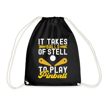 Pinball Flipper - Drawstring Bag - black - Front