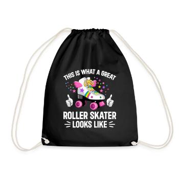 Roller Skating Roller Skater - Great Roller Skater - Drawstring Bag - black - Front