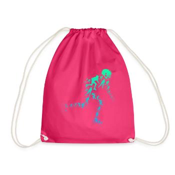 Roller Skating Silhouette Roller Skater - Drawstring Bag - fuchsia - Front