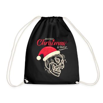Crâne de Noël crâne, dicton drôle - Sac de sport léger - noir - Devant