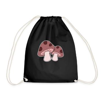 Mushroom picking, mushroom picker, mushroom picker - Drawstring Bag - black - Front