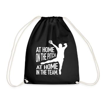 Handball Handballer At Home Team Geschenk Spieler - Turnbeutel - Schwarz - Vorne