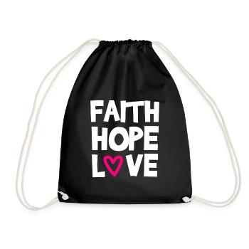 Faith Hope Love - Drawstring Bag - black - Front