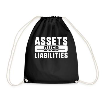 Accounting Shirt, Assets Over Liabilities Tee, - Drawstring Bag - black - Front