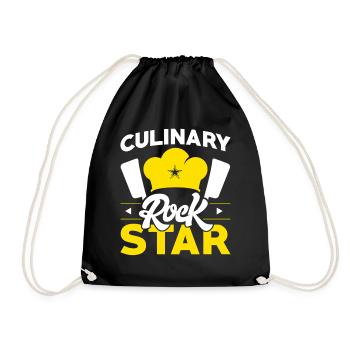 Chefkoch Kochküche Kulinarisches Geschenk - Turnbeutel - Schwarz - Vorne