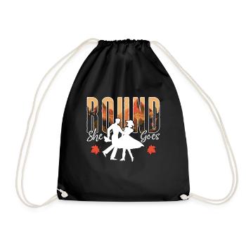 Square Dancing Round She Goes Loves Couple Dance - Drawstring Bag - black - Front