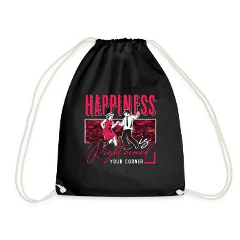 Square Dancing Happiness Is Right Western Dancing - Drawstring Bag - black - Front