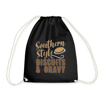 Biscuits And Gravy Southern Style Southern Cooking - Drawstring Bag - black - Front