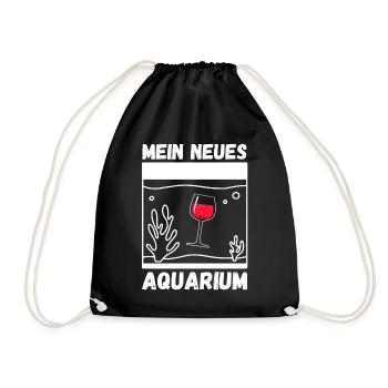 Wein Aquarium Fische Aquaristik - Turnbeutel - Schwarz - Vorne