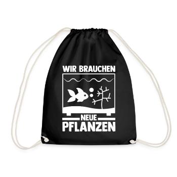 Aquarium Fische Aquaristik - Turnbeutel - Schwarz - Vorne