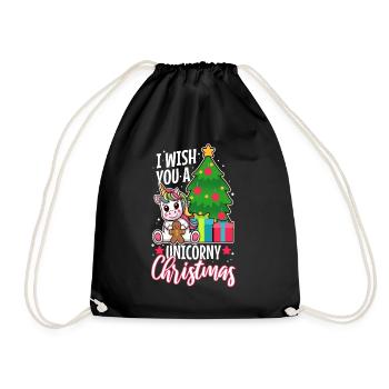 Je vous souhaite un Noël de Licorne - Sac de sport léger - noir - Devant