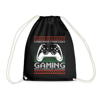 Funny Christmas Forecast Gaming Controller Ugly - Turnbeutel - Schwarz - Vorne