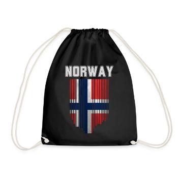 Norwegian flag, Norwegian pride - Drawstring Bag - black - Front