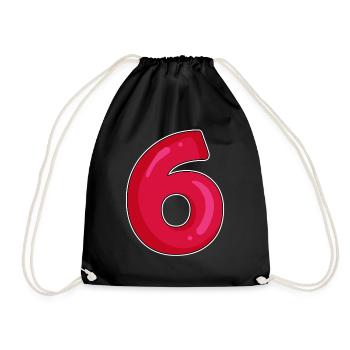 6 - Turnbeutel - Schwarz - Vorne