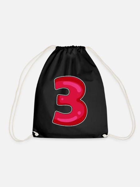 3 - Drei - Turnbeutel - Schwarz