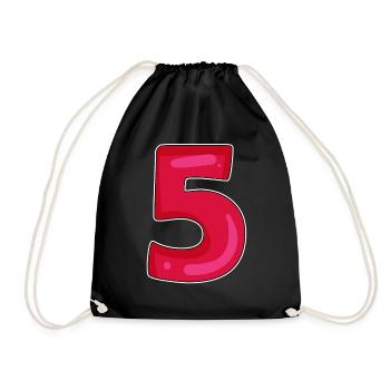5 - Turnbeutel - Schwarz - Vorne