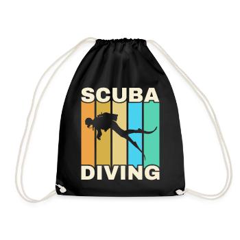 Scuba Diving, Scuba Diving, Holiday Sea Diver - Drawstring Bag - black - Front
