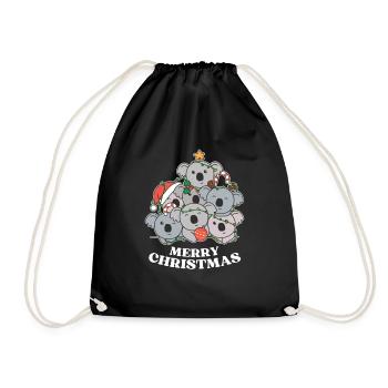 Joyeux Noël Koala Veille de Noël Koalas - Sac de sport léger - noir - Devant