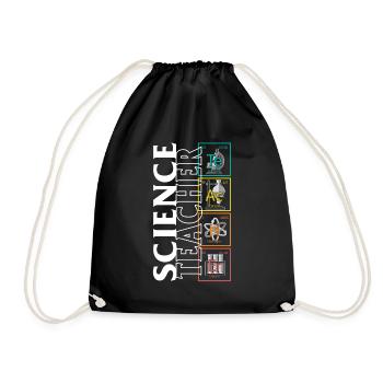 Teacher Shirt, Science Teacher Periodic Element - Drawstring Bag - black - Front