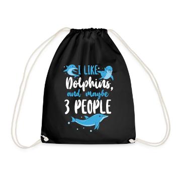 Dauphin J’aime les dauphins et peut-être - Sac de sport léger - noir - Devant
