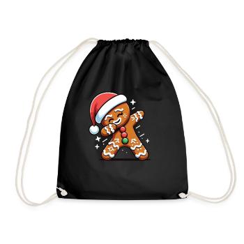 Dabbing Weihnachts Lebkuchen Dab Weihnachten - Turnbeutel - Schwarz - Vorne