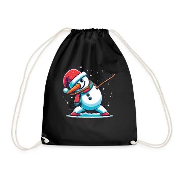 Dabbing Weihnachts Schneemann Dab Weihnachten - Turnbeutel - Schwarz - Vorne