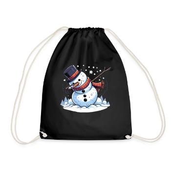Dabbing Weihnachts Schneemann Dab Weihnachten - Turnbeutel - Schwarz - Vorne