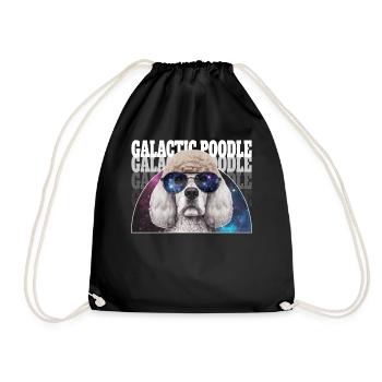 Galactic Poodle Dog Galaxy Glasses Cosmic Dog Sung - Turnbeutel - Schwarz - Vorne