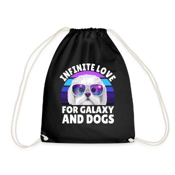 Infinite Love For Galaxy Dogs Maltese Space Dog Lo - Turnbeutel - Schwarz - Vorne