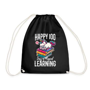 Joyeux 100 jours d’apprentissage magique - Sac de sport léger - noir - Devant
