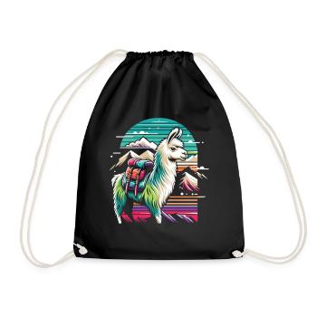 Lama d’aventure : Randonnée en montagne - Sac de sport léger - noir - Devant