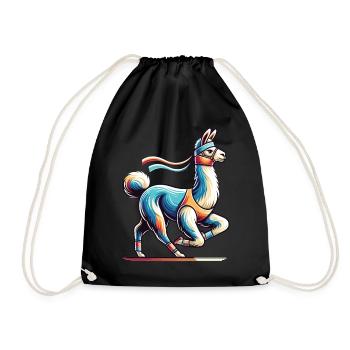 Running llama: fitness in style - Drawstring Bag - black - Front