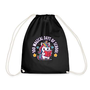 Happy 100 Days of Magical Learning - Drawstring Bag - black - Front