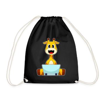 Giraffe Laptop - Drawstring Bag - black - Front