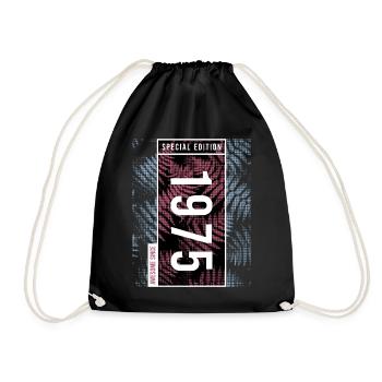 Special Edition 1975 Birthday Urban Graphic - Drawstring Bag - black - Front