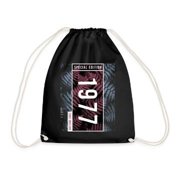 Special Edition 1977 Birthday Urban Graphic - Drawstring Bag - black - Front