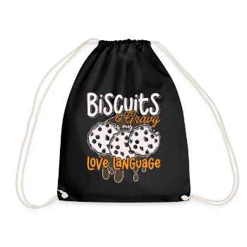 Biscuits & Gravy Is My Love Language Southern Food - Drawstring Bag - black - Front