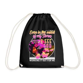 Chemise chrétienne, même au milieu de ma tempête I - Sac de sport léger - noir - Devant