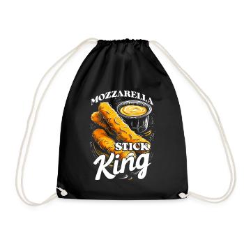 Mozzarella Stick King - Drawstring Bag - black - Front