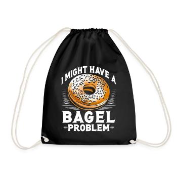 Bagel I Might Have A Bagel Problem Food Breakfast - Drawstring Bag - black - Front